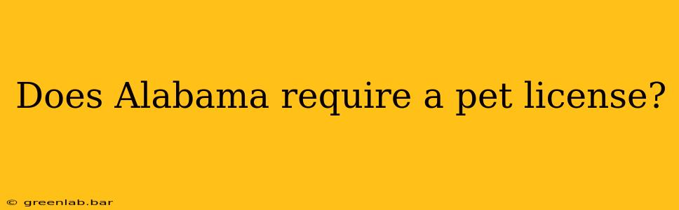 Does Alabama require a pet license?