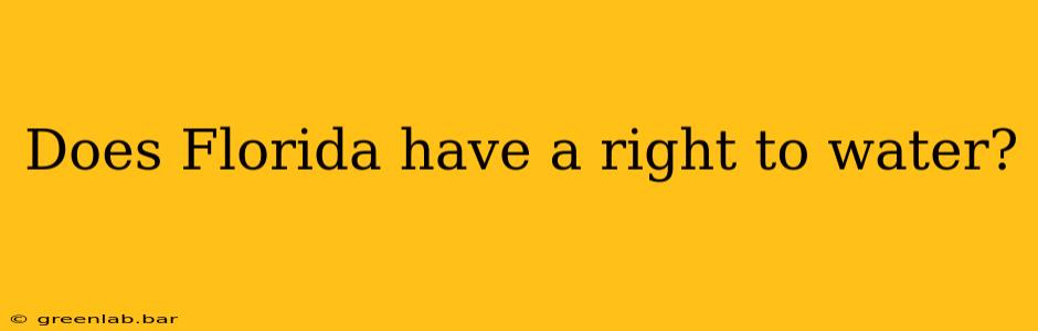 Does Florida have a right to water?