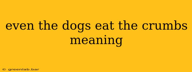 even the dogs eat the crumbs meaning