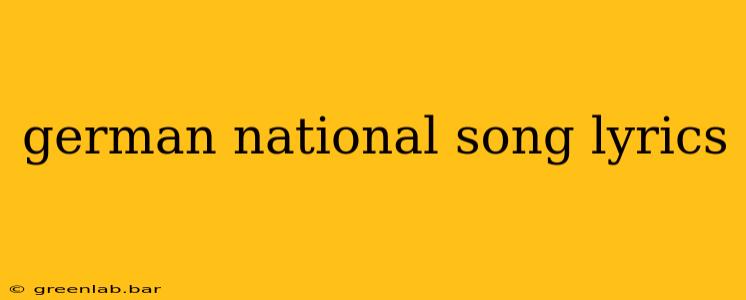 german national song lyrics