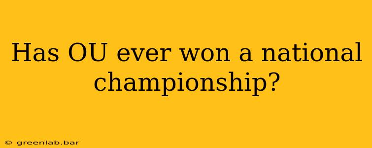 Has OU ever won a national championship?