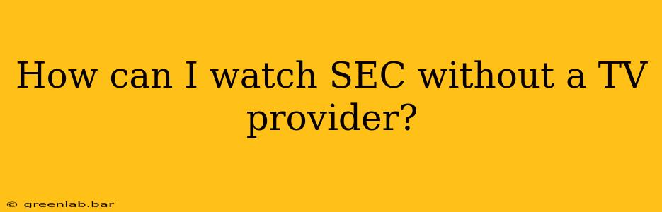 How can I watch SEC without a TV provider?