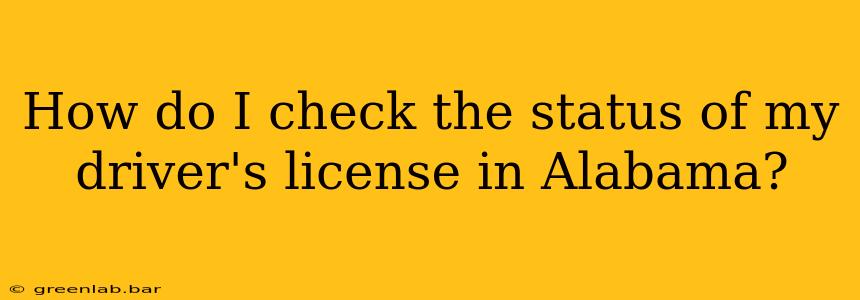 How do I check the status of my driver's license in Alabama?