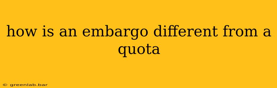 how is an embargo different from a quota