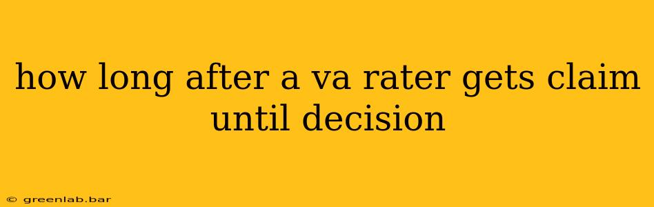 how long after a va rater gets claim until decision