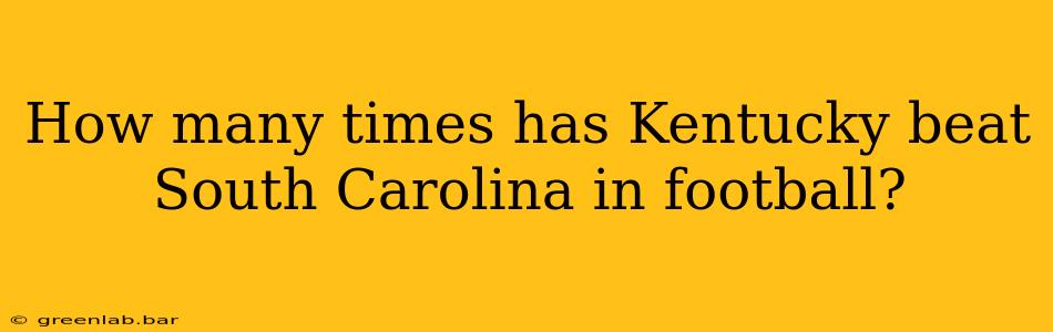 How many times has Kentucky beat South Carolina in football?