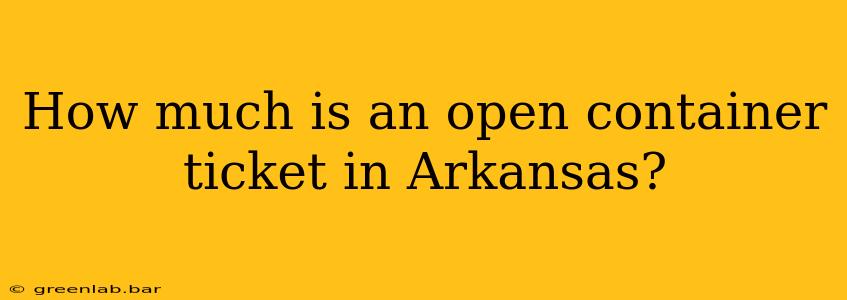 How much is an open container ticket in Arkansas?