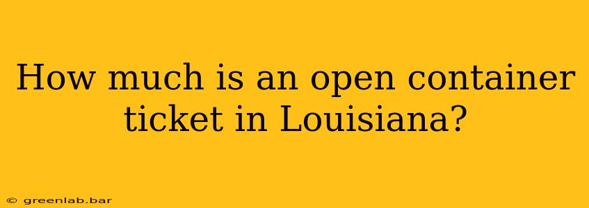 How much is an open container ticket in Louisiana?