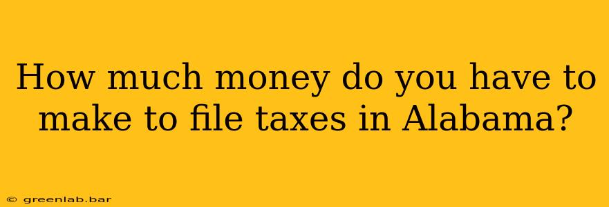 How much money do you have to make to file taxes in Alabama?