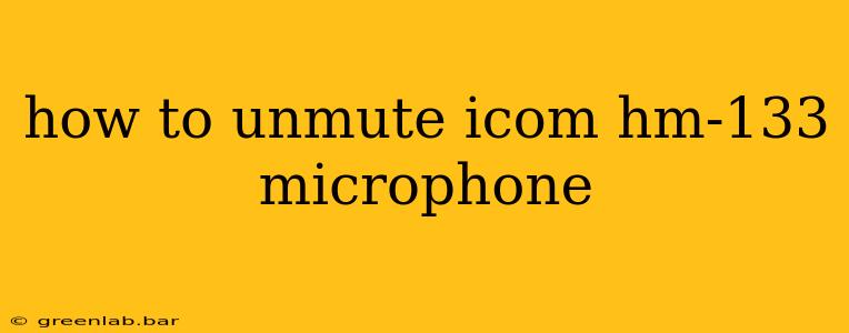 how to unmute icom hm-133 microphone