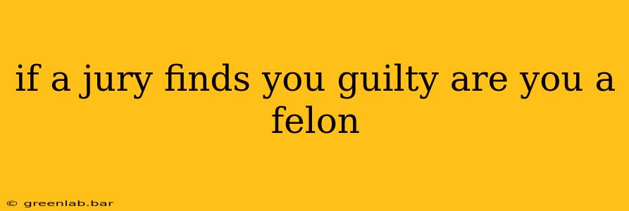 if a jury finds you guilty are you a felon