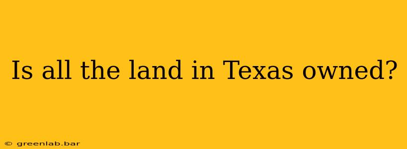 Is all the land in Texas owned?