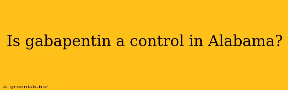 Is gabapentin a control in Alabama?