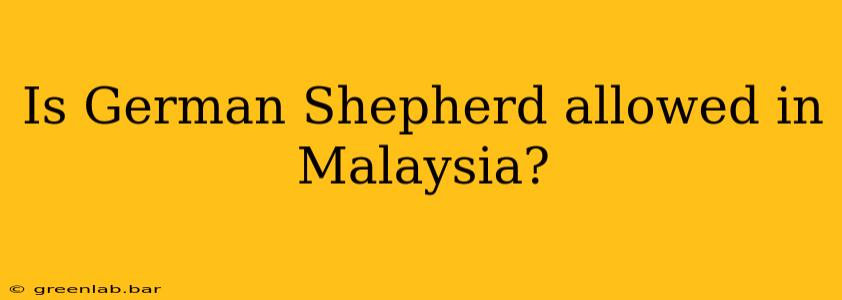 Is German Shepherd allowed in Malaysia?