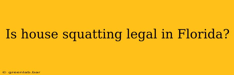 Is house squatting legal in Florida?