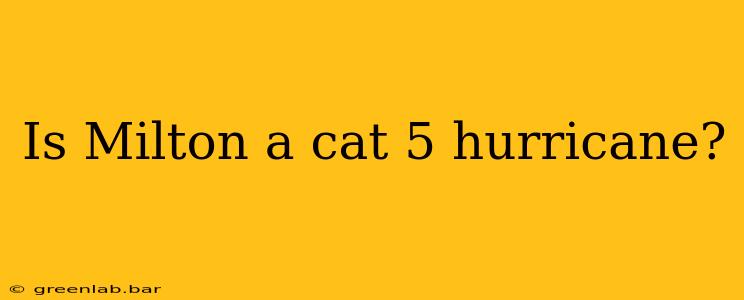 Is Milton a cat 5 hurricane?