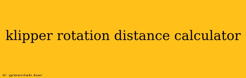 klipper rotation distance calculator