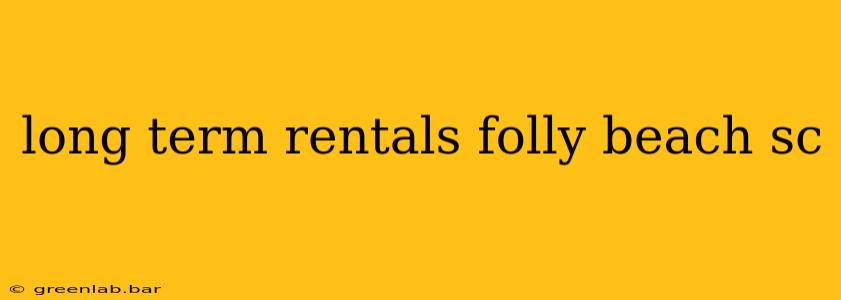 long term rentals folly beach sc