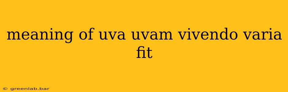 meaning of uva uvam vivendo varia fit