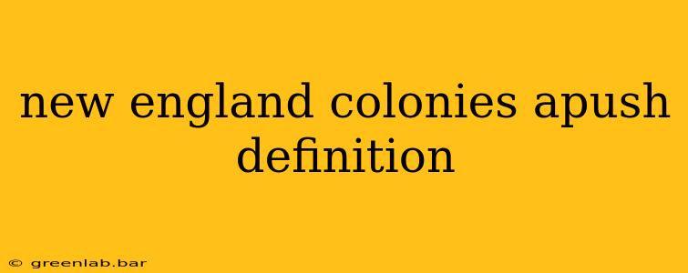 new england colonies apush definition