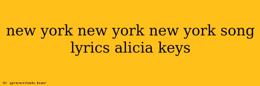 new york new york new york song lyrics alicia keys