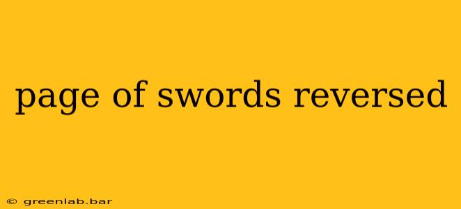 page of swords reversed