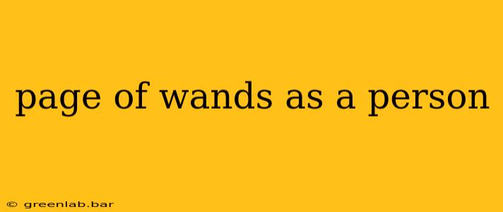 page of wands as a person