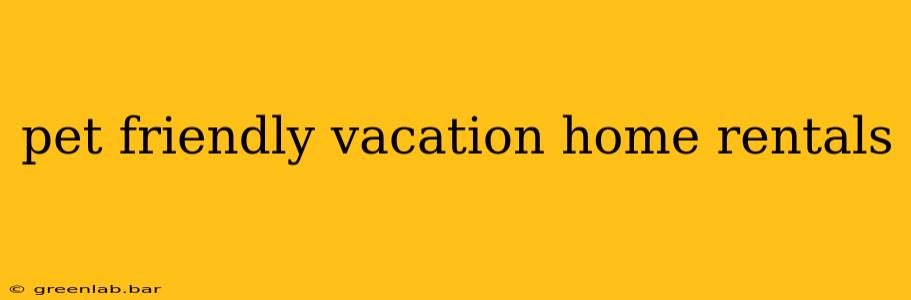 pet friendly vacation home rentals