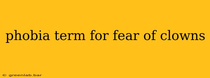 phobia term for fear of clowns