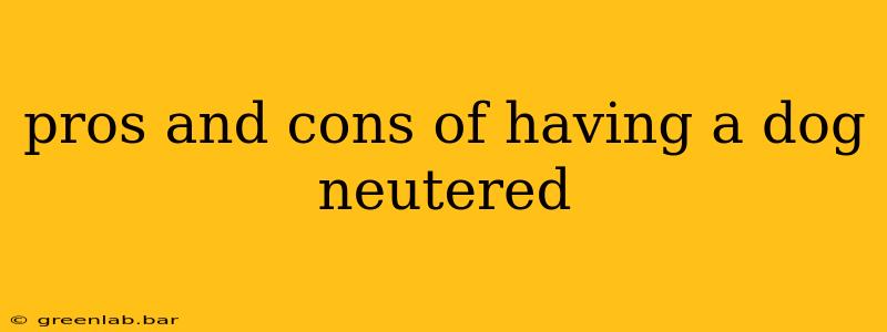 pros and cons of having a dog neutered