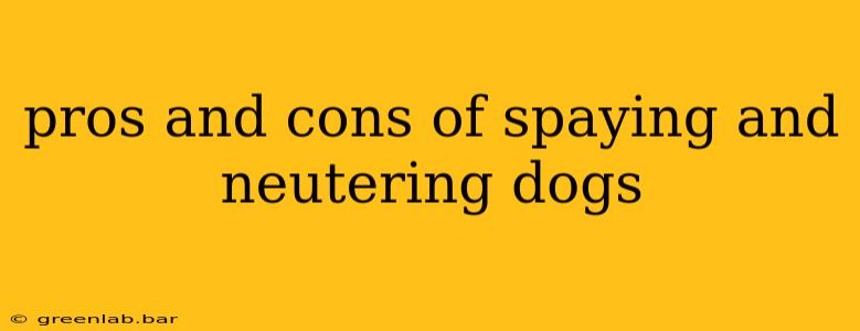 pros and cons of spaying and neutering dogs