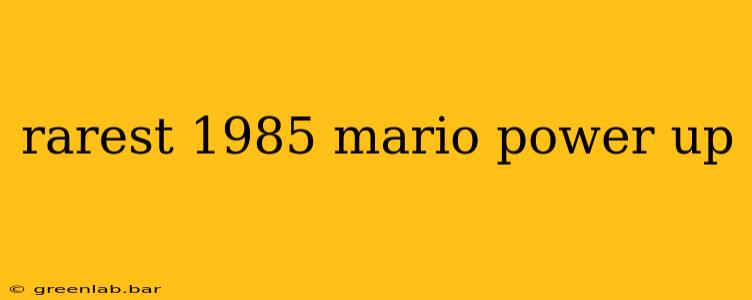 rarest 1985 mario power up