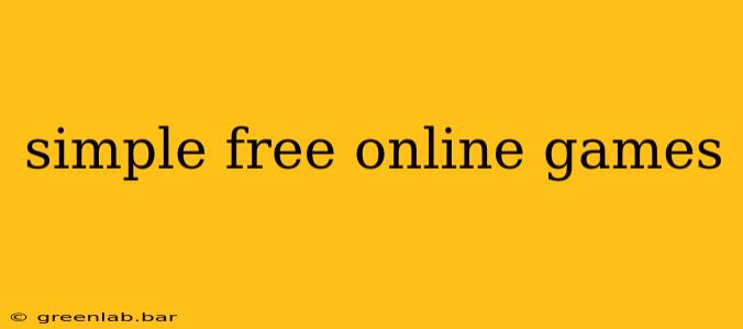 simple free online games