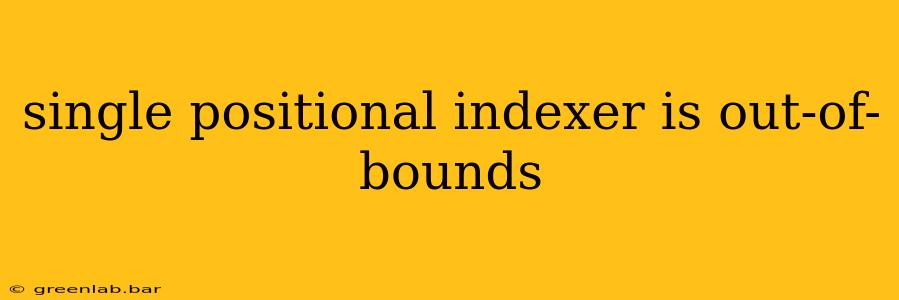 single positional indexer is out-of-bounds