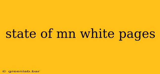 state of mn white pages