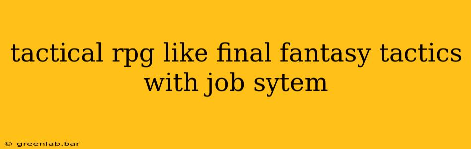 tactical rpg like final fantasy tactics with job sytem