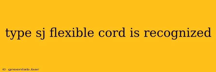 type sj flexible cord is recognized