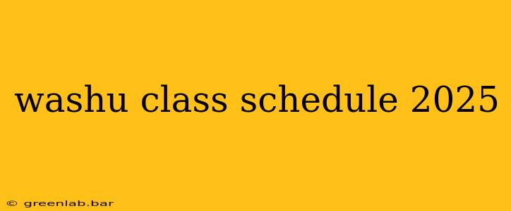 washu class schedule 2025