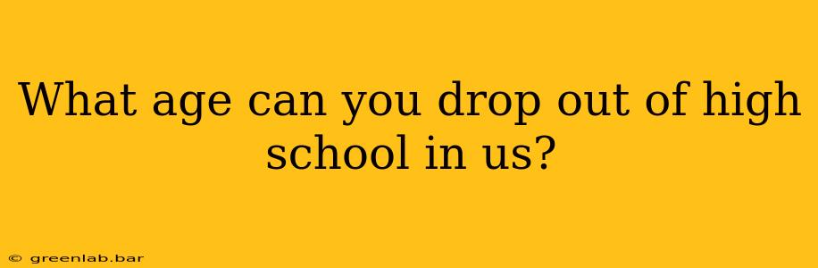 What age can you drop out of high school in us?