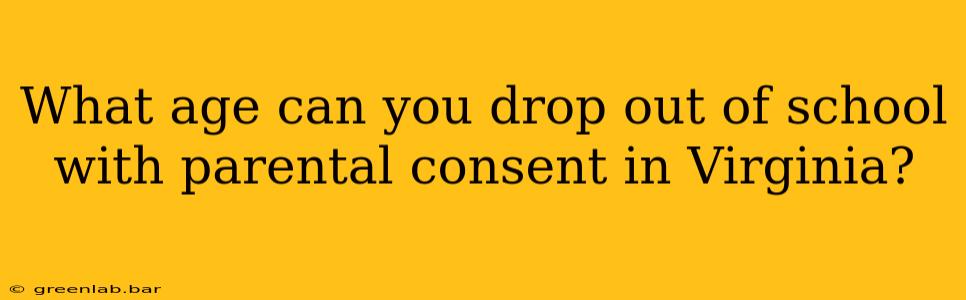 What age can you drop out of school with parental consent in Virginia?