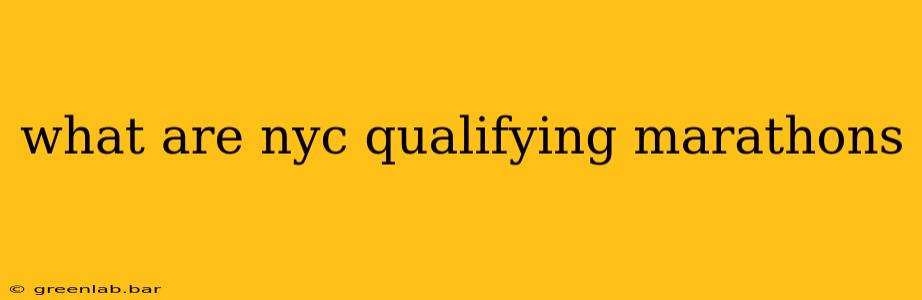 what are nyc qualifying marathons