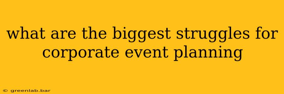 what are the biggest struggles for corporate event planning