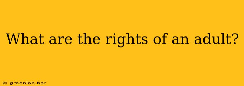 What are the rights of an adult?