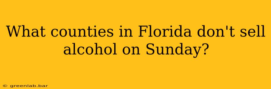 What counties in Florida don't sell alcohol on Sunday?