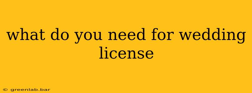 what do you need for wedding license