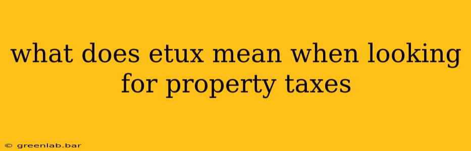 what does etux mean when looking for property taxes