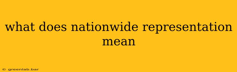 what does nationwide representation mean