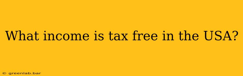 What income is tax free in the USA?