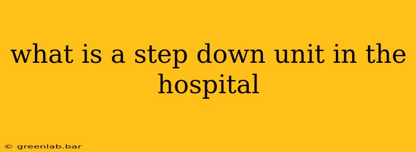 what is a step down unit in the hospital