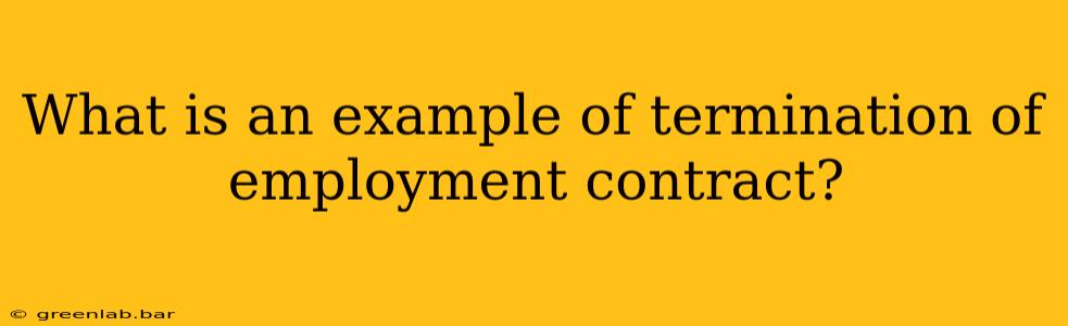 What is an example of termination of employment contract?